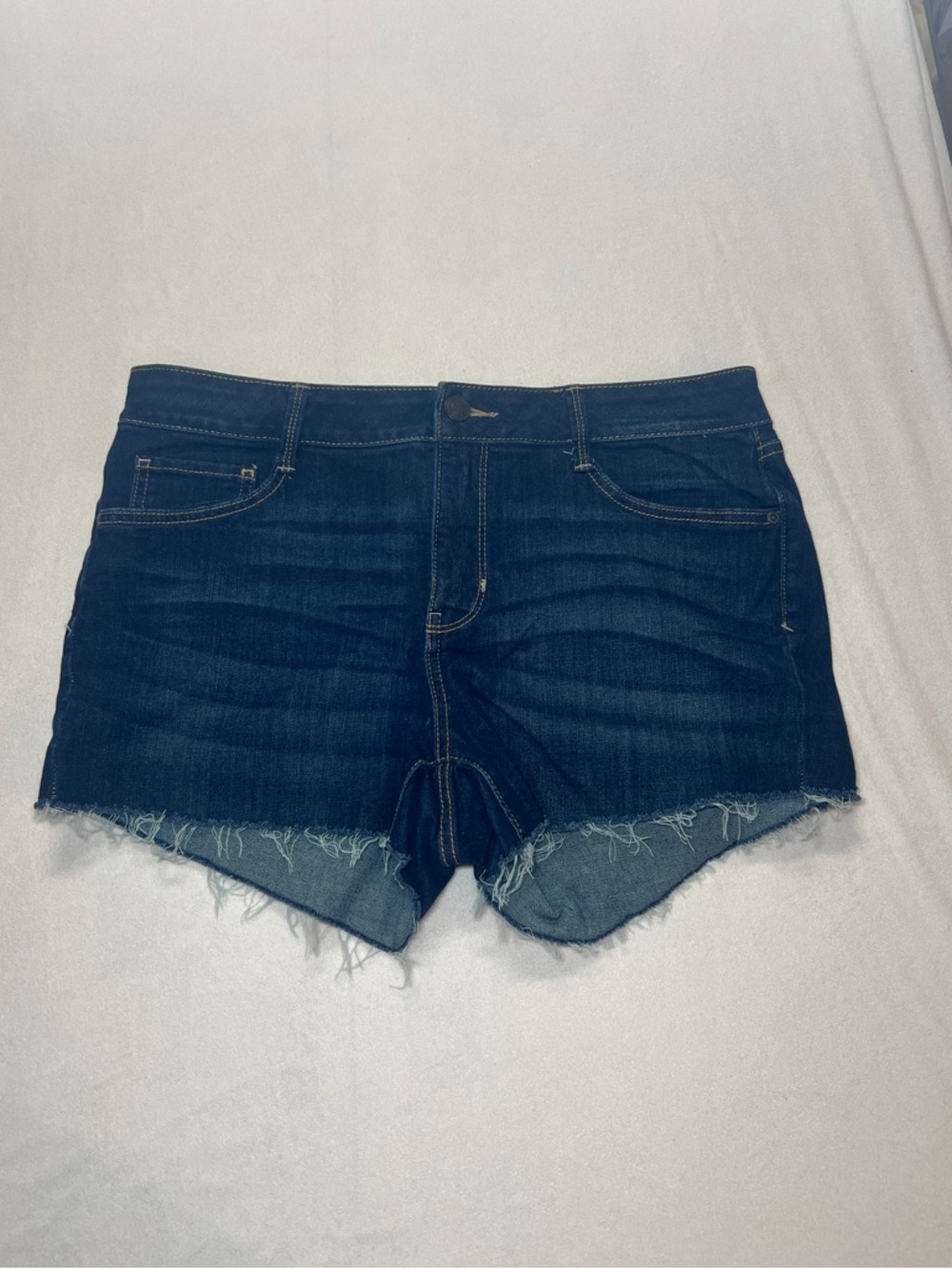 St. John's Bay Dark Blue Denim Cutoff Shorts women’s size 14